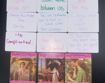 Interpretation - Channeled Love Messages - Your Person's current feelings, intentions and future actions towards you Tarot Oracle cards