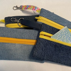 Porta-moedas Boho em jeans reciclado