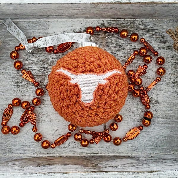 Texas Christmas Ornament University of Texas Christmas Gift Idea Holiday Ornament Crochet Ornament Basketball Ornament Football Ornament