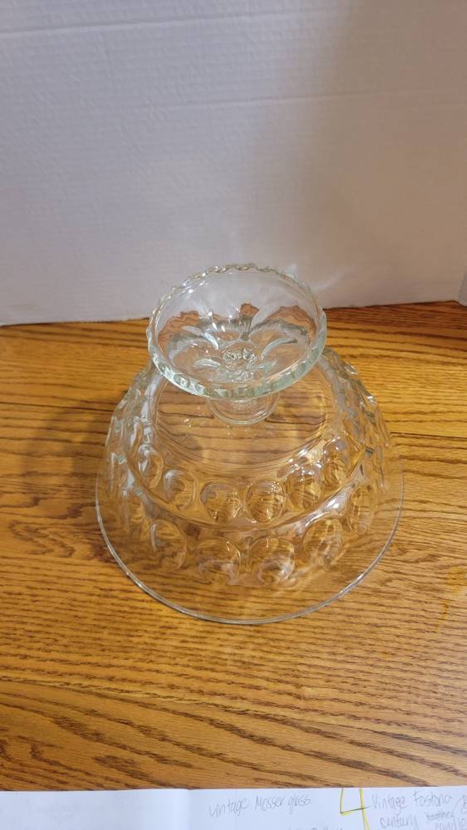 Vintage Clear Glass Pedestal Bowl Etsy