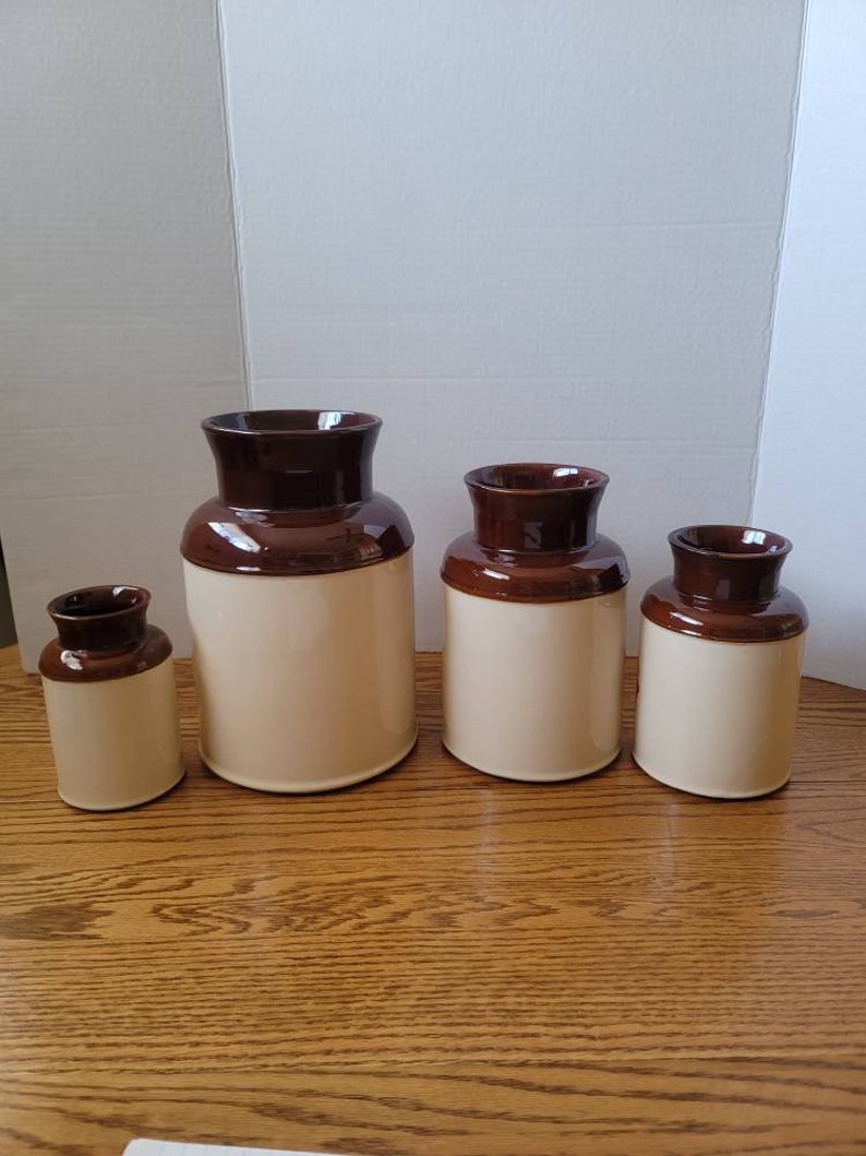 Vintage MCM 1950's Mccoy Milk Jug Style Canisters in Fruit Etsy