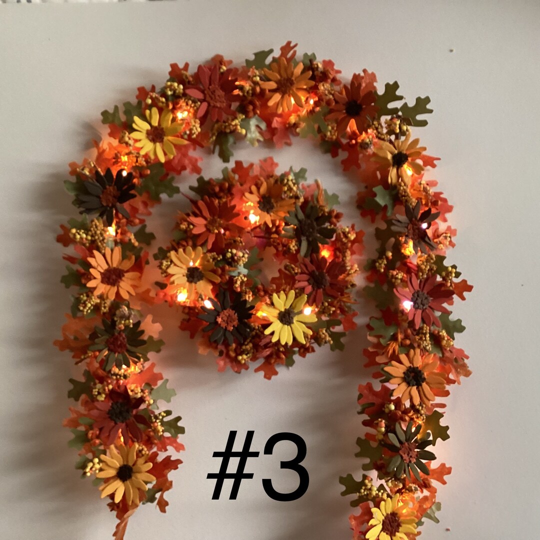 Illuminated/fall/garlands/wreaths/sets/dollhouse/miniature Etsy