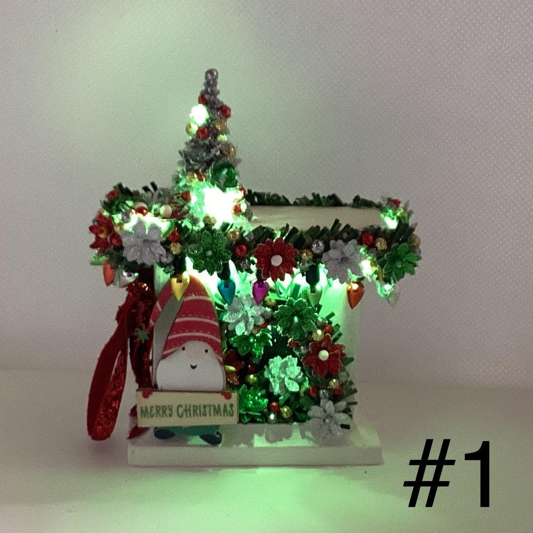 Illuminated/christmas/fireplaces/dollhouse/miniatures Etsy