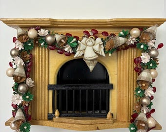 Mini Ghirlande Natalizie 4 Pezzi Mini Ghirlanda di Natale con Perline Decorative Casa Delle Bambole Accessori Modello Giocattolo per Casa Delle Bambole Camino/Porta/Parete Decorazione