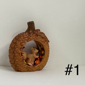 Fall Pumpkin Squirrel Decor Dollhouse Miniatures