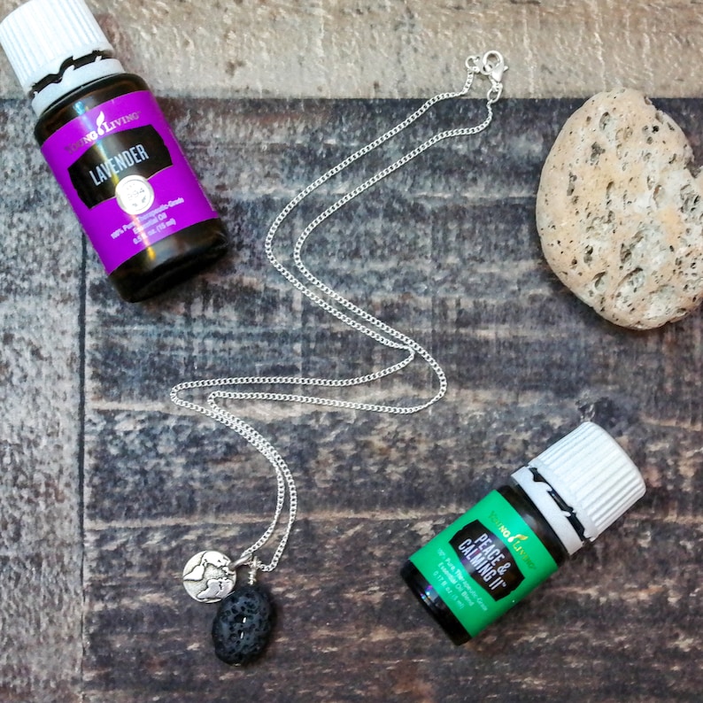 LIMITED QUANTITY! Essential Oil Diffuser Necklace Lava Bead World Charm Travel Jewelry Lava Stone Aromatherapy Jewelry