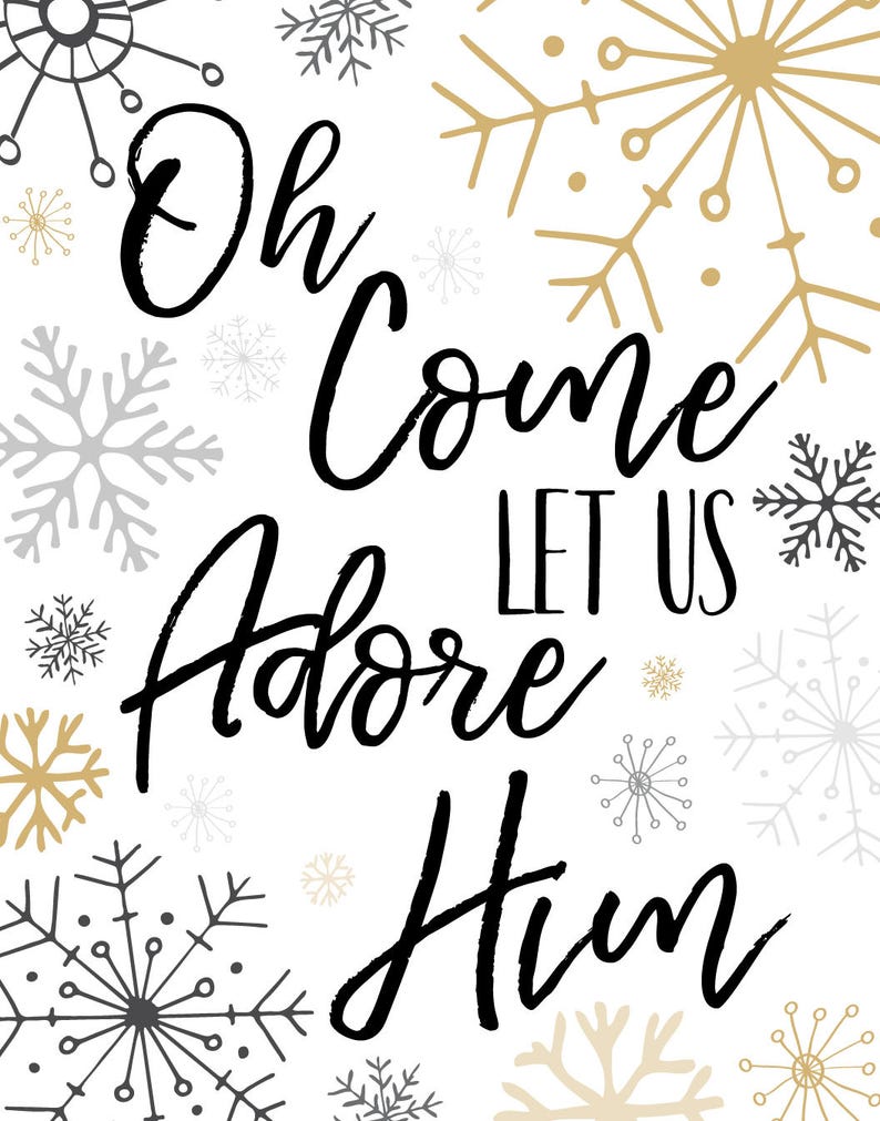 Scripture Wall Art Oh Come Let Us Adore Him | Etsy