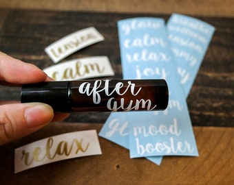 Essential Oil Roller Bottle Labels | Vinyl Decals | Labels Only | 10 ml Roller Bottles | Custom Labels