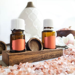 Essential Oil Stand for 15m & 5ml bottles | Holds 3 Essential Oil Bottles | Essential Oil Storage | Aromatherapy Storage | Desk Accessory