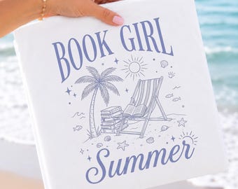 Buch Mädchen Sommer PNG | Lesung am Strand PNG | Leseratte Sommer Shirt | Buchliebhaber PNG | Fantasy Reader | Sublimationsdruck | dtf Transfer