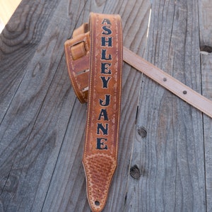 PERSONALIZED CUSTOM  leather guitar strap