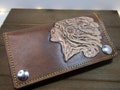 Handmade Leather Biker Wallet with Chain: Car holder pockets Antique Finish