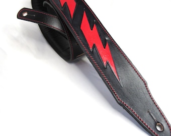 2.5in Lighting Bolt Guitar Strap (Personalization Optional)