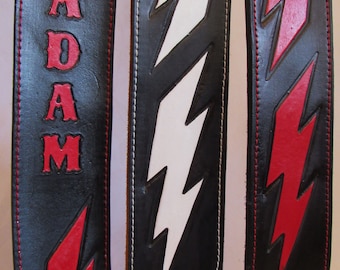 2.5in Lighting Bolt Guitar Strap (Personalization Optional)