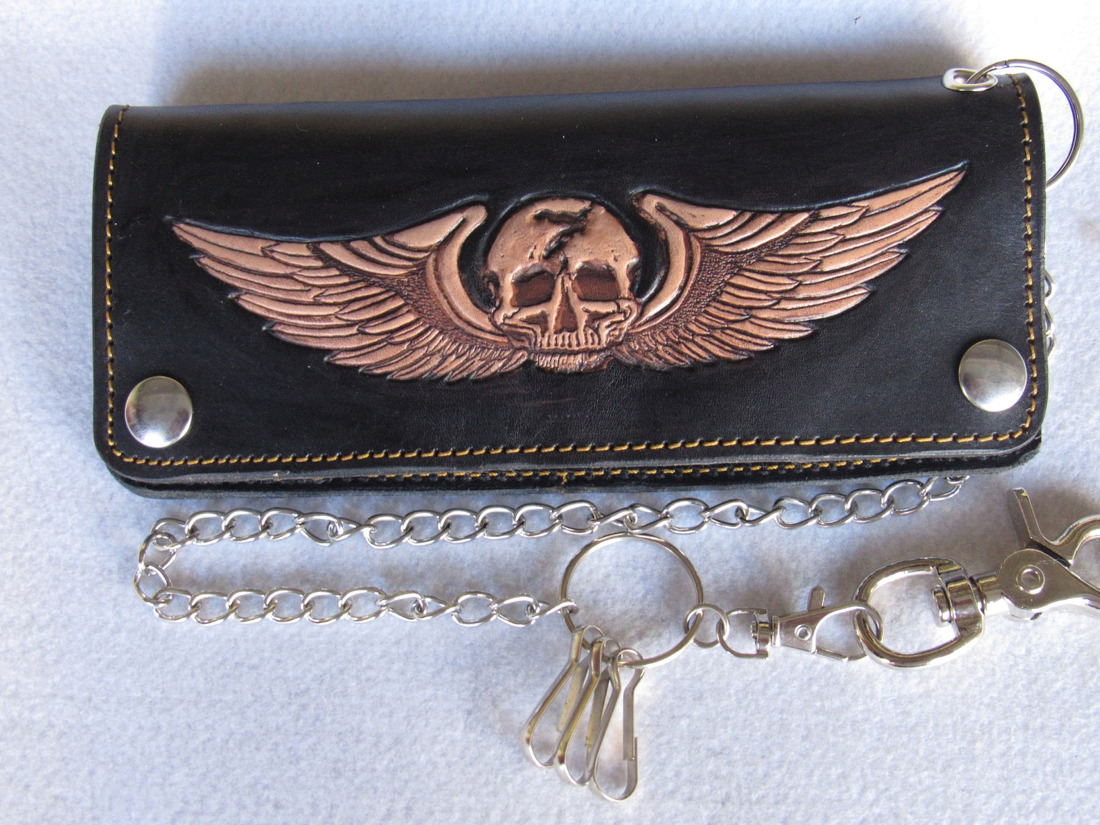 Custom Biker Wallets Handmade LEATHER BIKER WALLET W/ Chain, Antique Finish - Etsy