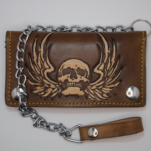 Custom Biker Wallets HANDMADE BIKER WALLET With Chain, Antique Finish - Etsy