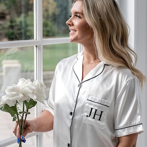 MONOGRAM Pyjama Sets Bridal Party Personalised Wedding Satin Pajamas