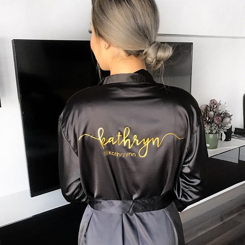 CUSTOM DESIGN 11 Personalised Satin Robe Printed Bridal Etsy Australia