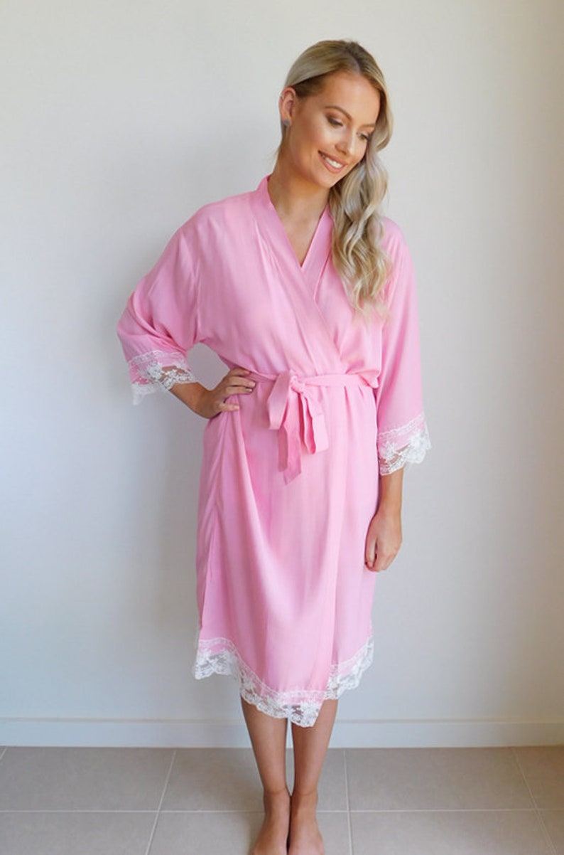 PLAIN Cotton Lace Robe Bridal Dressing Gown Bride Tribe Etsy