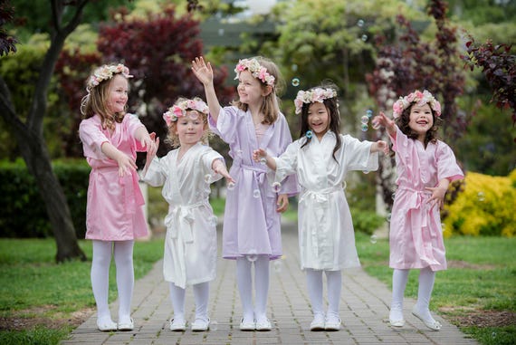 kids bridesmaid dressing gown