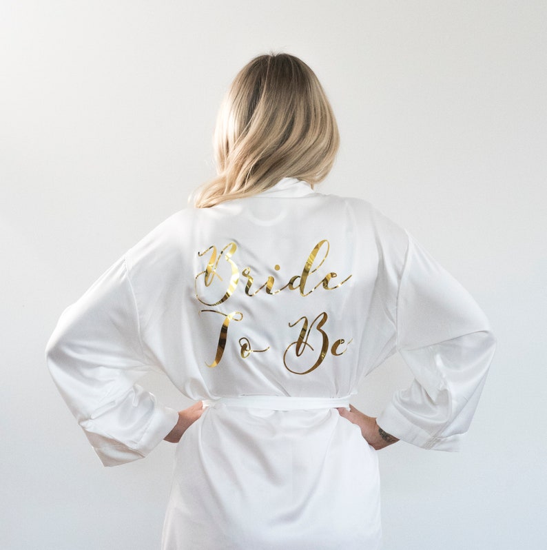CUSTOM Personalised Satin Robe Printed Bridal Dressing Gown Etsy