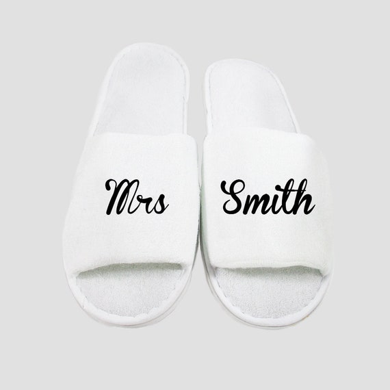 CUSTOM Personalised Slippers Choose Your Own Colour Font & Etsy