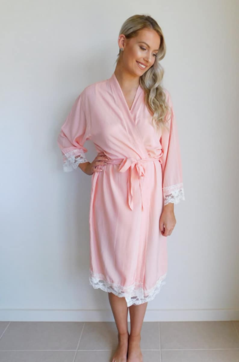 PLAIN Cotton Lace Robe Bridal Dressing Gown Bride Tribe Etsy