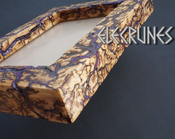 Fractal Wood Burning Lichtenberg Wood Picture Frame 3D Continuous Fractal Patterns Men Gift #X34BCB