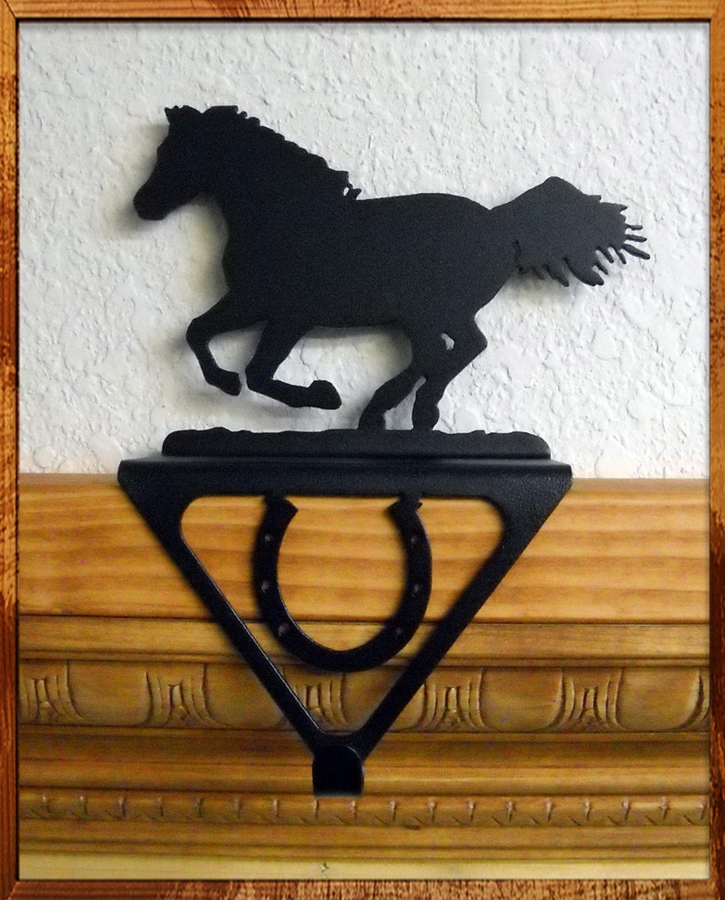 Running Horse Christmas Stocking Holder Left Facing