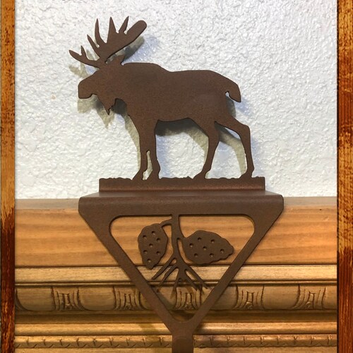 Moose Christmas Stocking Holder Etsy