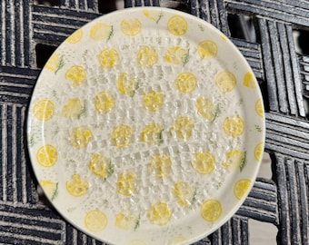 Handmade Ceramic Garlic Grater Lemon design