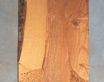 Wood Cutting Woman’s Face in Natural Wood Grain by Alice Wadowski-Bak    Art for Shelf, Table or Wall