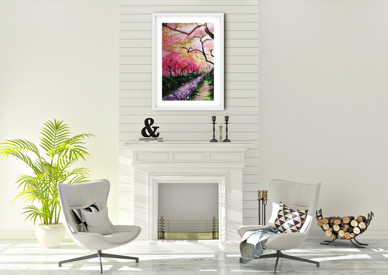 giclee fine art print Cherry Blossom Art Print sakura art print mothers day gift New York art print nature wall art