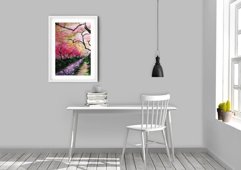 giclee fine art print Cherry Blossom Art Print sakura art print mothers day gift New York art print nature wall art