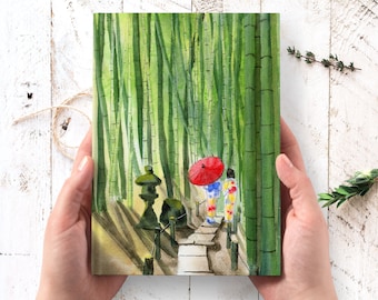 Japanese Art Journal Personalized - Kyoto hardcover journal, Japanese notebook, custom journal, writing journal for women,