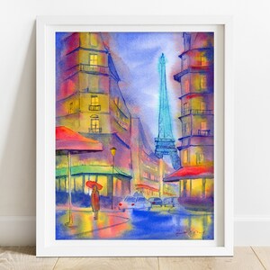 Paris Wall Art Print - Eiffel Tower decor, Francophile gifts, Parisian art print, Paris print, moody wall art, living room art, bedroom art