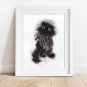 black cat art print set of 2, with option to buy individual print