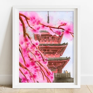 Japanischer Art Print - Kirschblüte Kunstdruck, japanischer Druck, Kirschblüte Malerei, Anime Poster, Anime Kunstdruck, asiatischer Kunstdruck