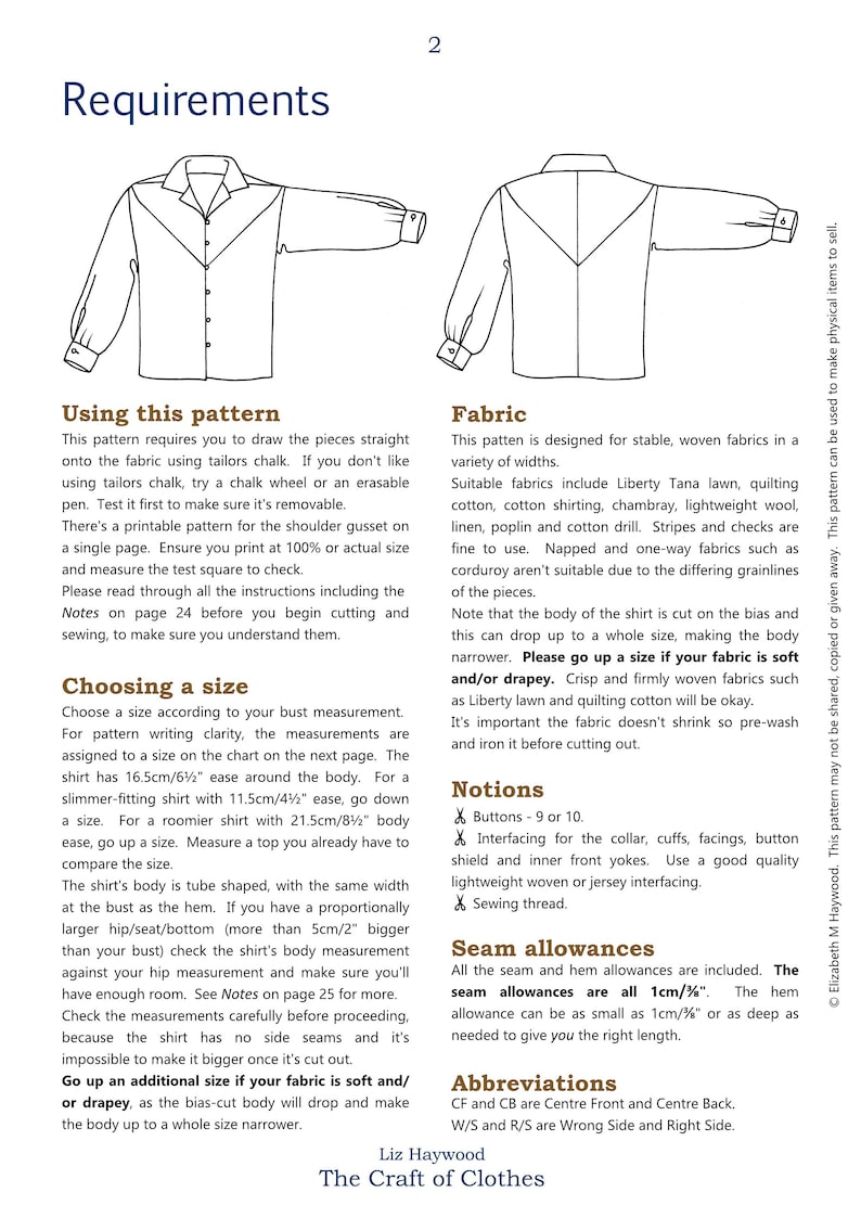 Sandie Shirt: Low Waste PDF Sewing Pattern - Etsy