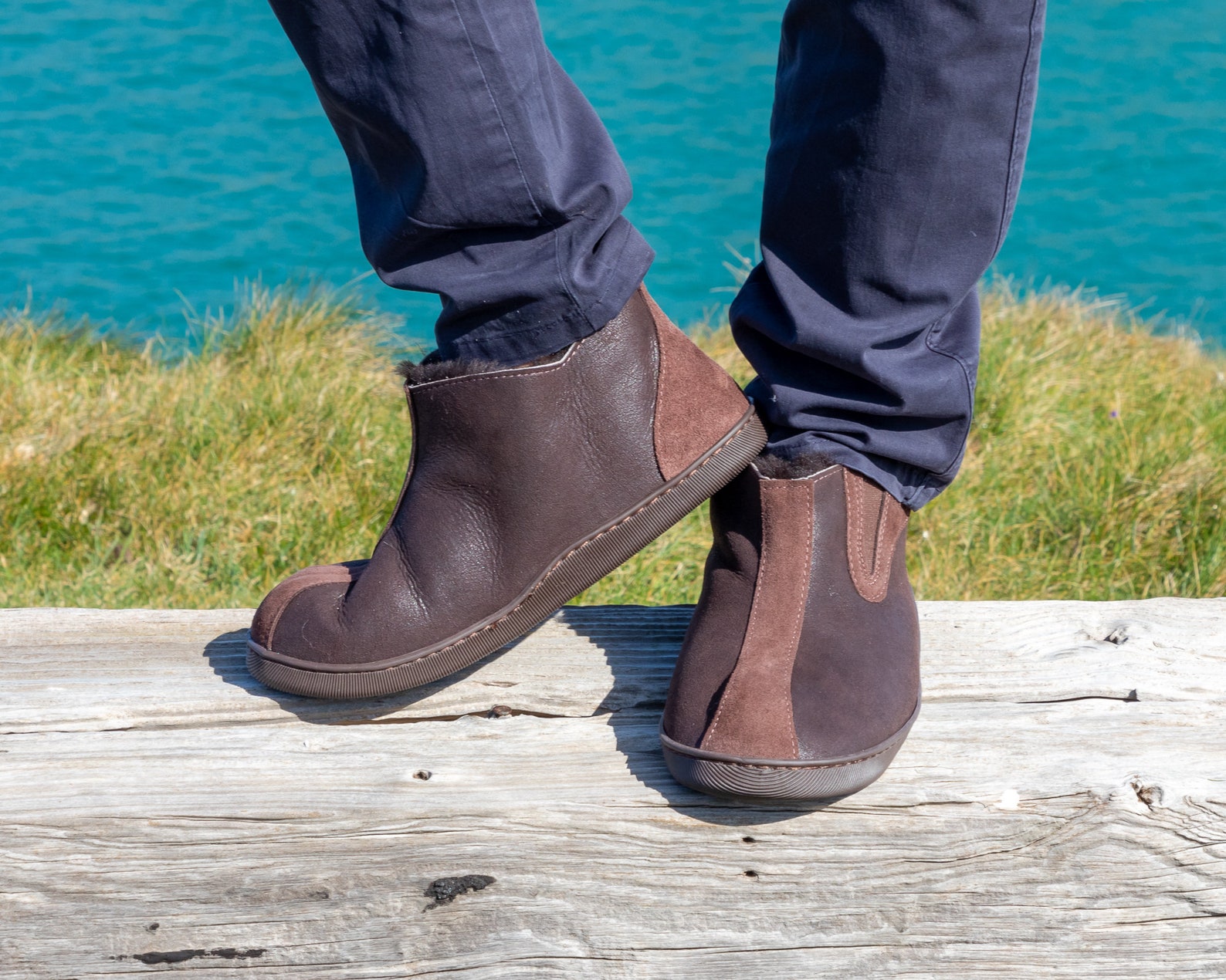 mens real sheepskin slippers