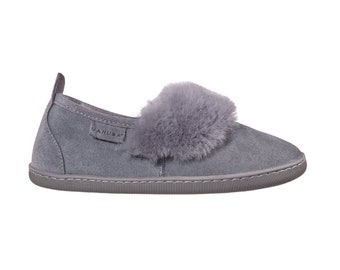 Warm Comfortable Ladies Womens Moccasin Boots Luxury Slippers Kapcie Sheepskin Wool Grey Ugg Style gift for her ALL Sizes UK SELLER