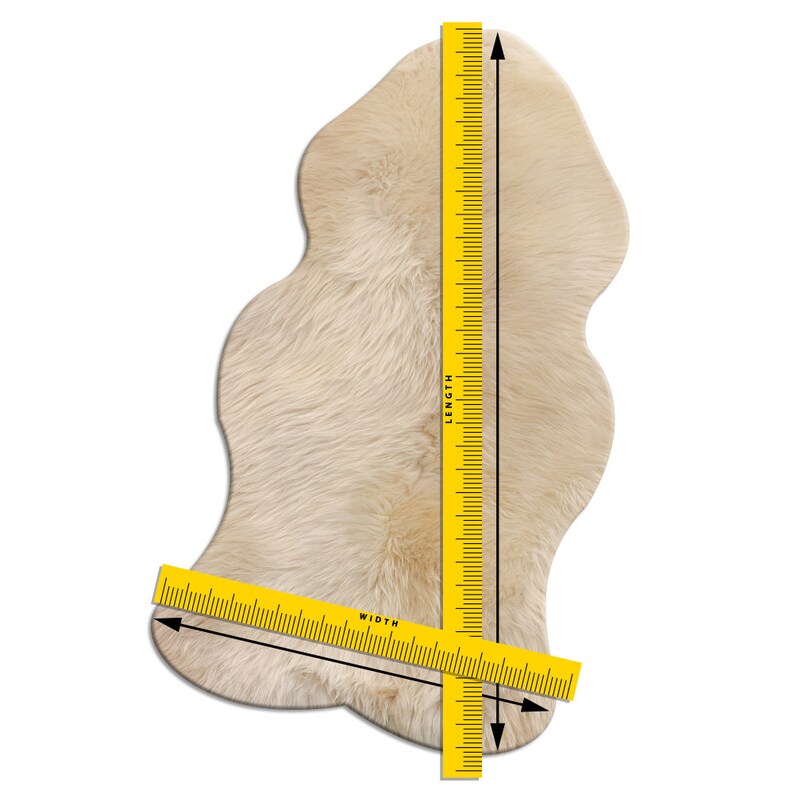 Natural Sheepskin Rug in off White colour. Single sheepskin pelt. Various Sizes image 8