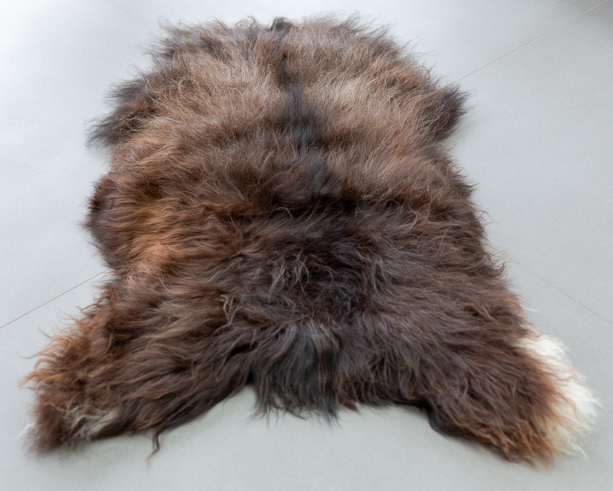 Genuine Sheepskin Rug Extra Large Dark Brown / Black Sheep Etsy