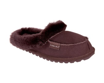 Soft Warm Comfortable Ladies Womens Luxury Slippers Home Shoes Fluffy Hausschuhe Kapcie Sheepskin Wool BROWN