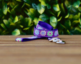 Purple Flower Dog Lead / Dog Leash / Australian Made