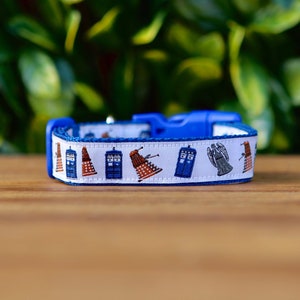 Dr. Who Dog Collar / Blue / Small / Medium / Large / Australian Made