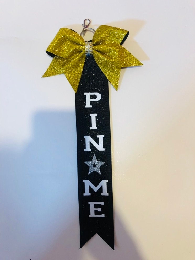 Cheerleading Competition Gift Idea for Cheer Comp Pin Me Bag Bow Custom Bag  Bow for Cheer Trading Clothes Pin Coach G…