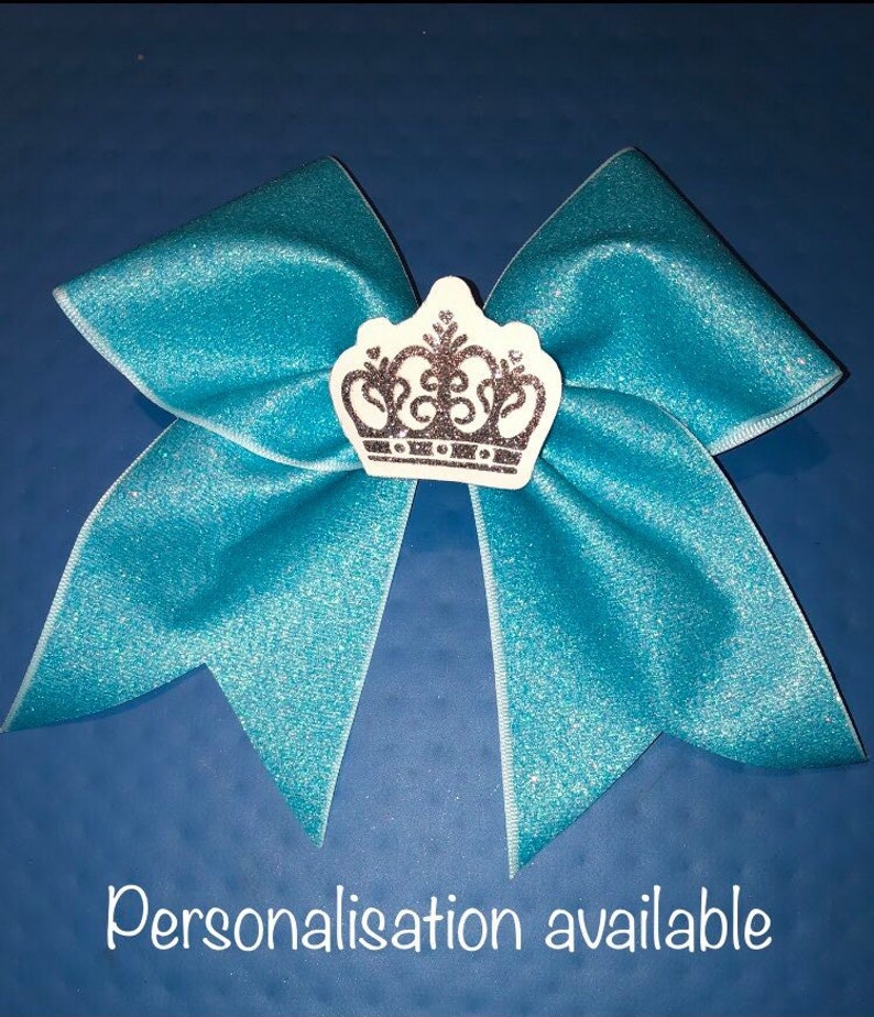 queens cheer bow stiff glitter cheer bow silver glitter 3D crown cheer bow stiff cheer bow silver cheer bow personalised cheer bow