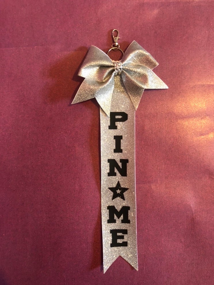 Pin Me Bow in Neon Cheer Pin Me Bag Tag Pin Me Ribbons Cheer Team Pin Me  Bows for Competition Cheer Bow for Cheer Pins Team Gift Cheer Gifts 