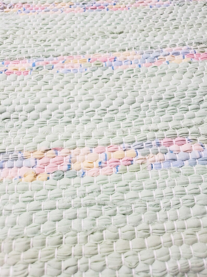 Set of Two Light Mint Green Placemats Loom Weaved Etsy